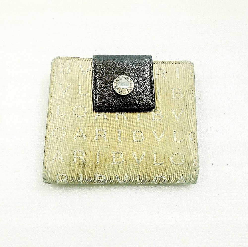 Bvlgari Canvaa Leather Trifold Wallet